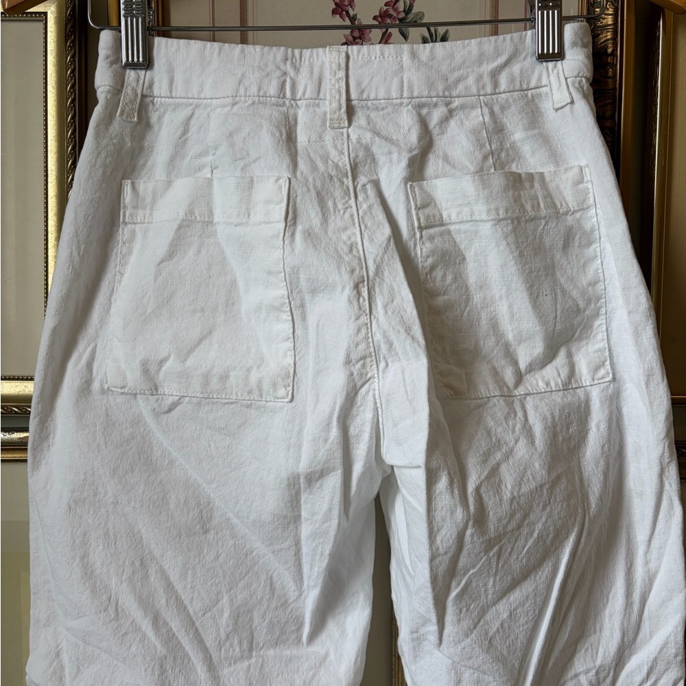 Frank & Eileen Kinsale Cotton Linen Pant White Size 0 Classic Minimalist Trouser - Picture 4 of 11